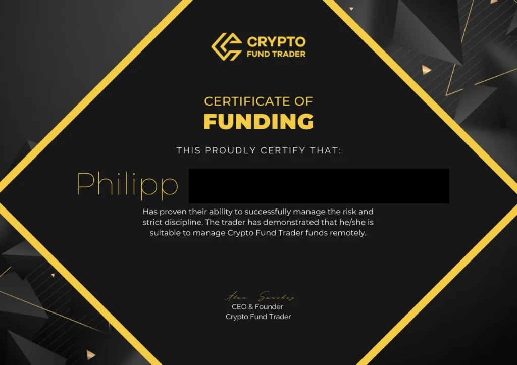 Yorilla CERTIFICATE OF FUNDING